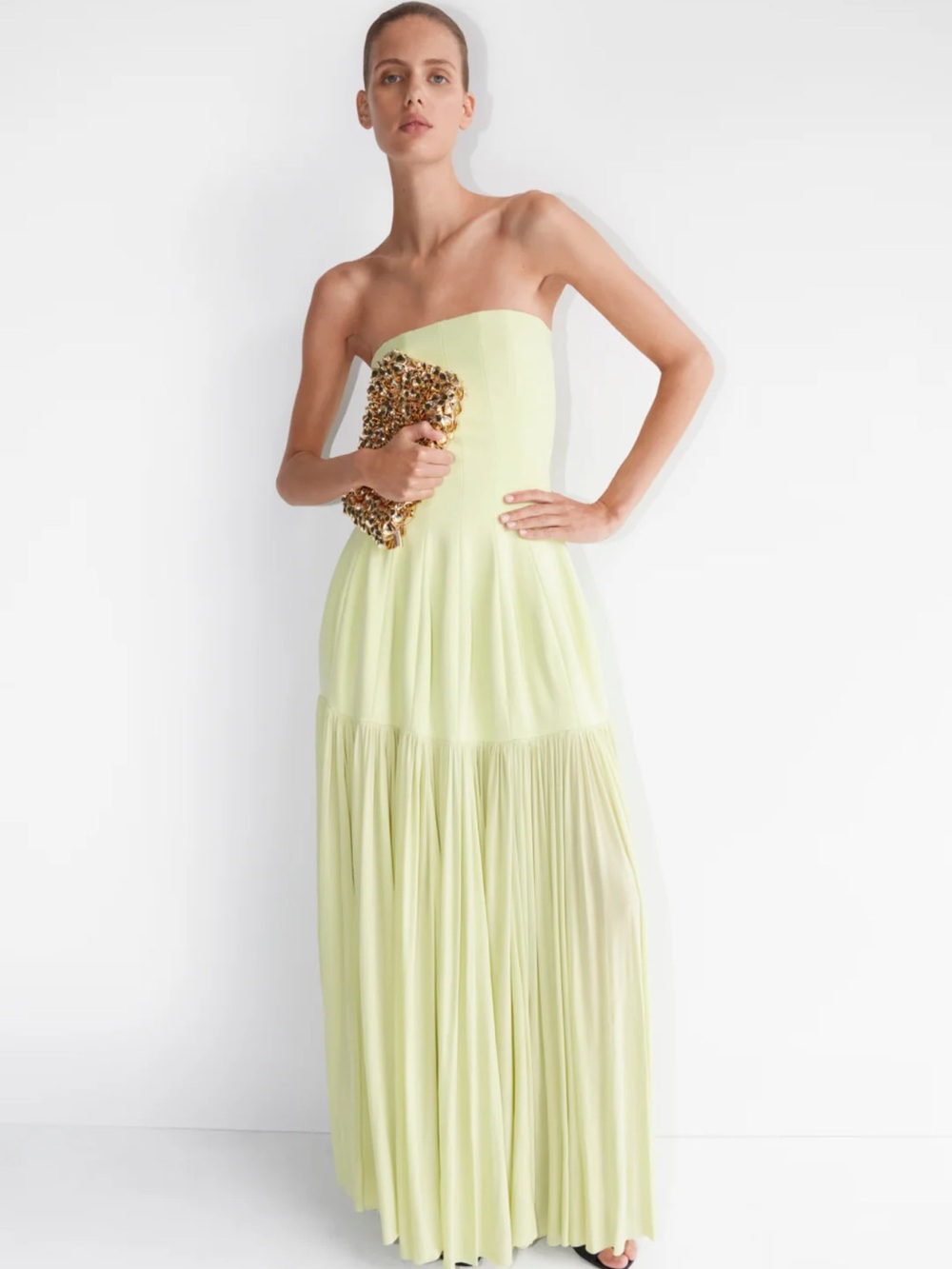 Simkhai Sandrine strapless Maxi Dress with Pleated Skirt